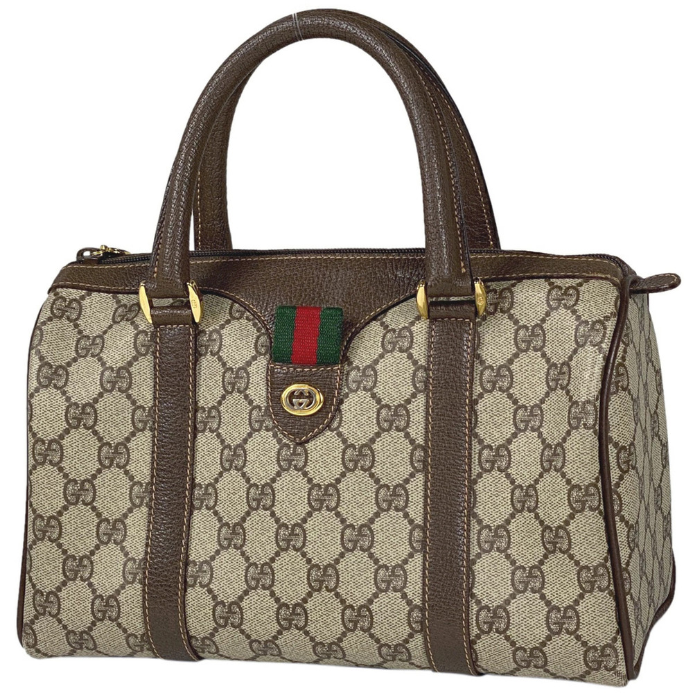 Gucci GG handbag Boston Sherry web canvas brown